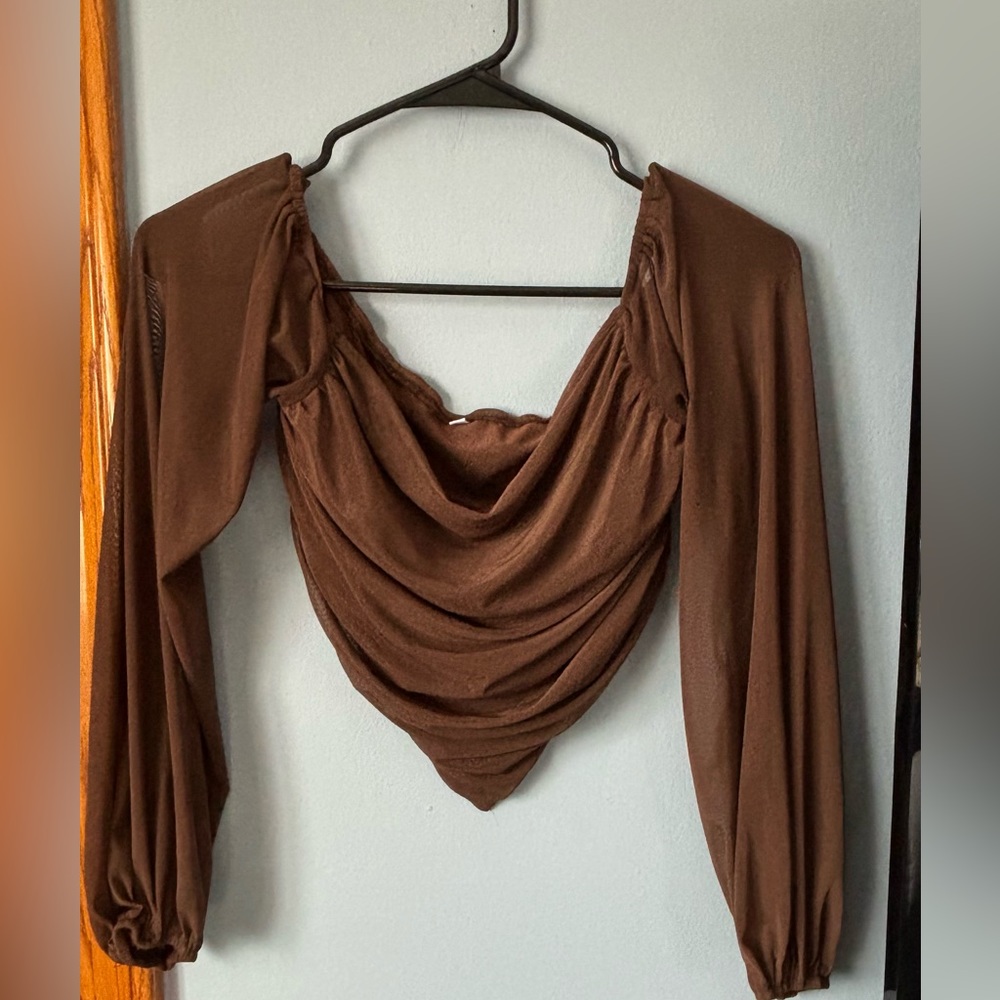 Chocolate brown rouched top